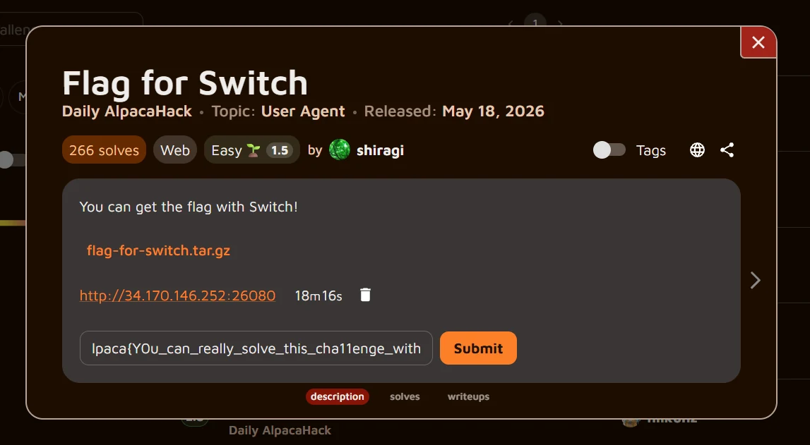 Flag for Switch - Description